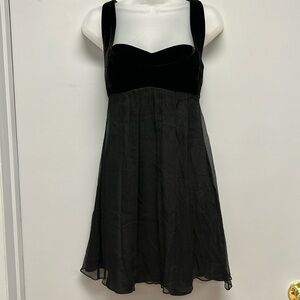 Laundry by Shelli Segal Velvet Bust Silk Chiffon Dress Size 2